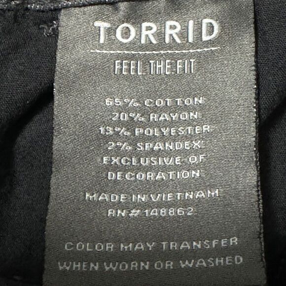 Torrid Pants Sz 2- 18/20 Gray Crop Pull on Boyfriend Jeans Straight Mid-Rise - Picture 13 of 16